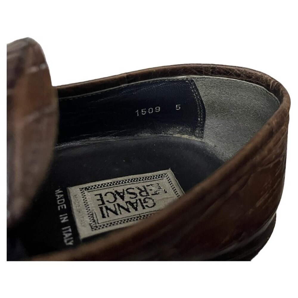 Gianni VERSACE Vintage 90s Luxury Designer Loafers Leather Dress Shoes - Picture 6 of 7